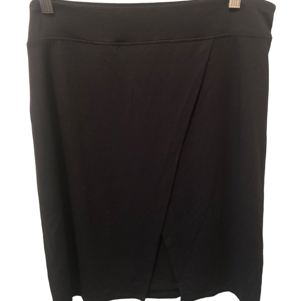 J. Jill Wearever Pull On Pencil Casual Knit Cut Out Skirt Black Sz. M Sporty